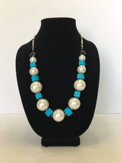 White Glass Pearls Necklace by Gungun