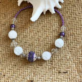 White & Purple Collar Necklace