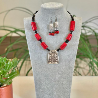 Coral Tribal Necklace