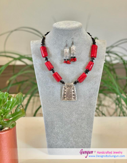 Coral Tribal Necklace