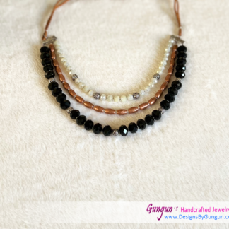 Black, White and Copper Necklace