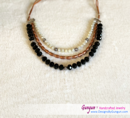 Black, White and Copper Necklace