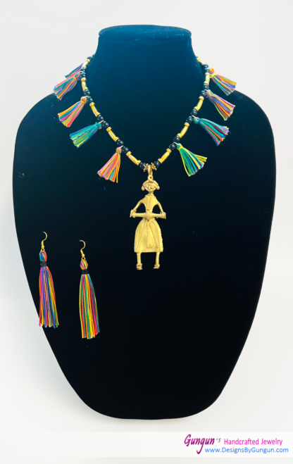 Dokra Pendant Necklace Set